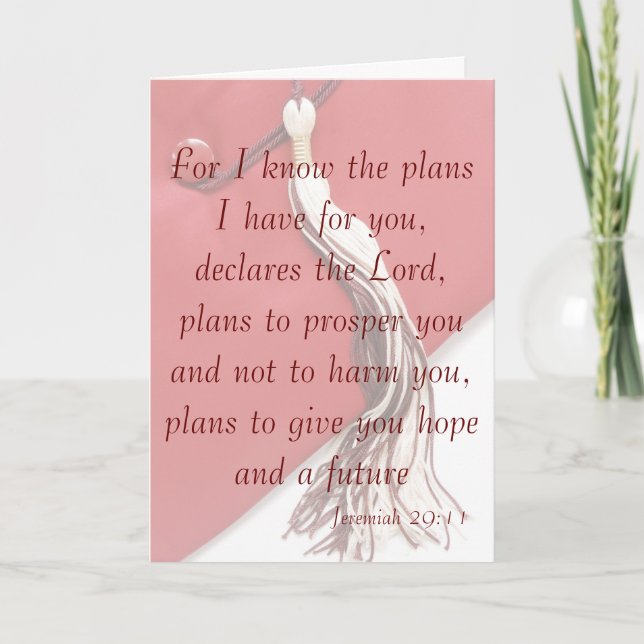 Cartão de Graduação Jeremiah 29:11 (Frente)