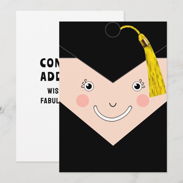 Cartão de Graduação Personalizado (Frente/Verso)