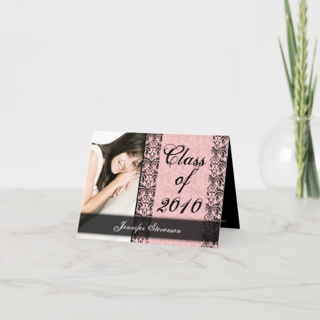 Cartão de Graduação Pink Lacy Lacy ANEAR (Frente)