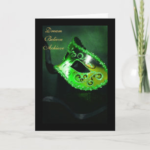 Cartão de Graduação Verde de Dream Mascarada