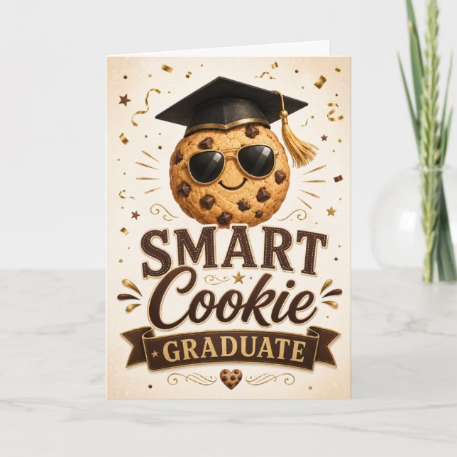Cartão de Graduado de Biscoito Inteligente (Frente)