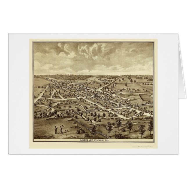 Cartão De Graff, mapa panorâmico do OH - 1875 (Frente Horizontal)