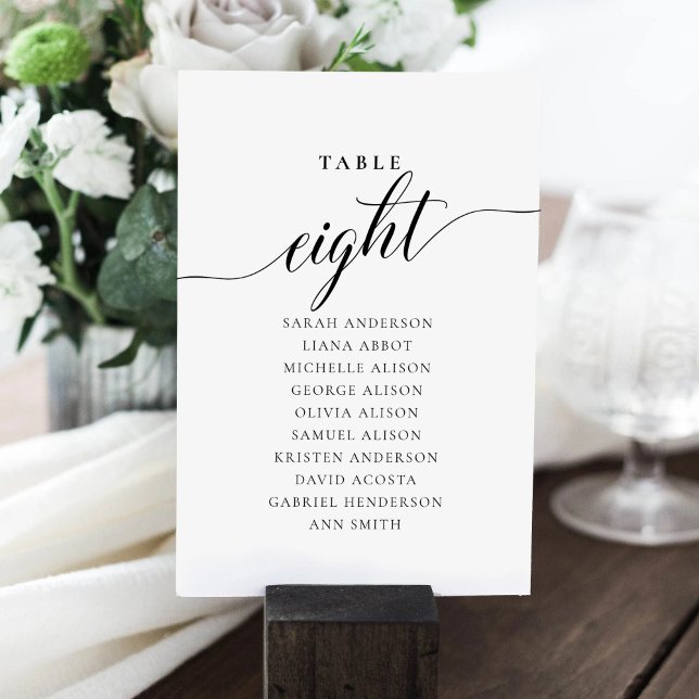 Cartão de Gráfico de Assentos da Mesa Número Oito  (Criador carregado)