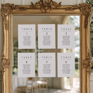 Cartão de Gráfico de Assentos de Casamento Minimal
