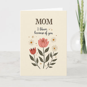 Cartão de Gratidão para Mãe Elegante