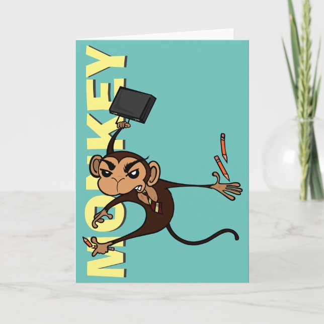 CARTÃO DE GREETING DE MACACO ENGRAÇADO (Frente)