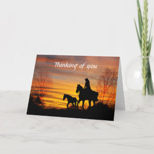 Cartão de Greve de Cavalo de Sunset
