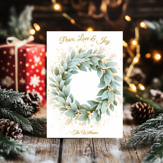 Cartão de Grinalda de Natal Minimalista Elegante