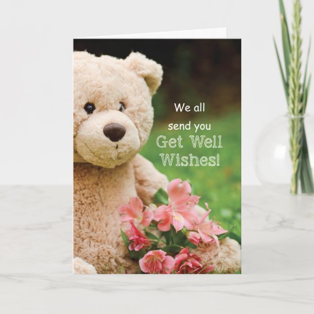 Cartão De Grupo, Urso de Recuperação Tolerável, Flores de (Frente)