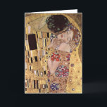 Cartão ~ de Gustavo Klimt o beijo<br><div class="desc">Klimt 1862-1918,  Gustavo,  bei Wien de Baumgarten,  Áustria</div>