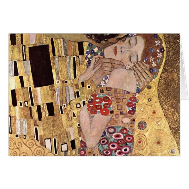 Cartão ~ de Gustavo Klimt o beijo (Frente Horizontal)