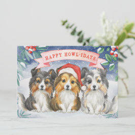 Cartão de Habitação Feliz de Natal Watercolor