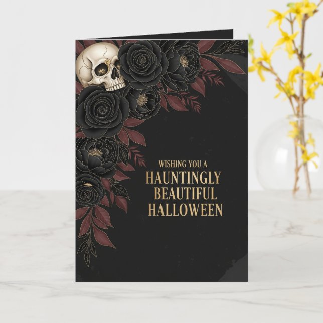 Cartão de Halloween Assombrosamente Belo (Flor Amarela)