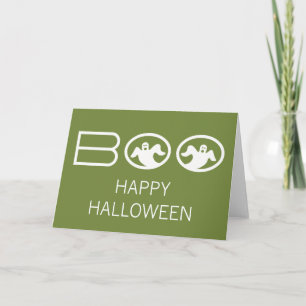 Cartão de Halloween Boo Fantástico, Verde e Branco