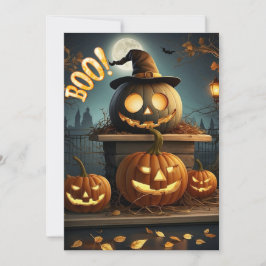 Cartão de Halloween. Bu!