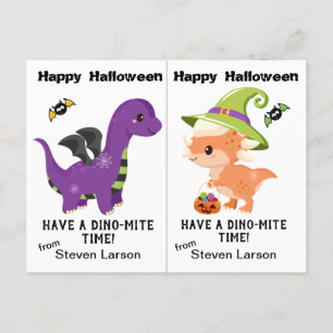 Cartão de Halloween do Dino-Mite Dinossauros