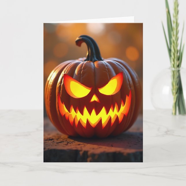 Cartão de Halloween Olhar Fogo (Frente)