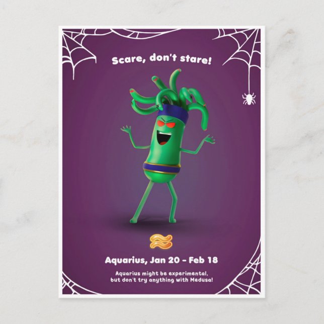 Cartão de Halloween para Aquário (Frente)