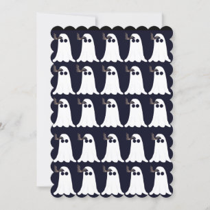 Cartão de Halloween para Fantasmas e Bats