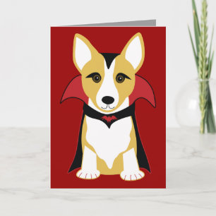 Cartão de Halloween Personalizável do Vampiro Corg