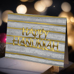 Cartão de Hanukkah com faixa de Cinza e Dourada<br><div class="desc">Designs de Umua. Impresso e enviado pela Zazzle ou suas afiliadas.</div>