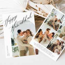 Cartão de Hanukkah com Script Elegante Boho Modern