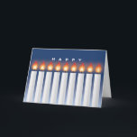 Cartão de Hanukkah com velas<br><div class="desc">Este é um dos nossos muitos cartões de Hanukkah e de Hanukkah/Natal.  Estão igualmente disponíveis como ecards em www.OurJewishCommunity.org</div>