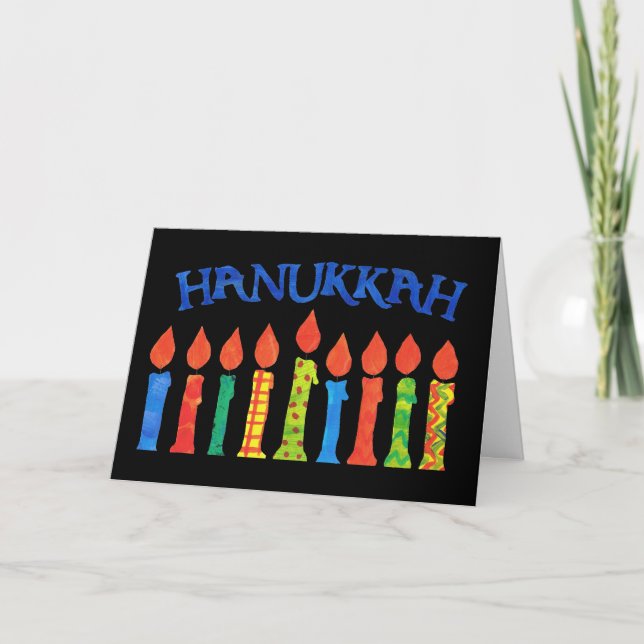 Cartão de Hanukkah com velas (Frente)