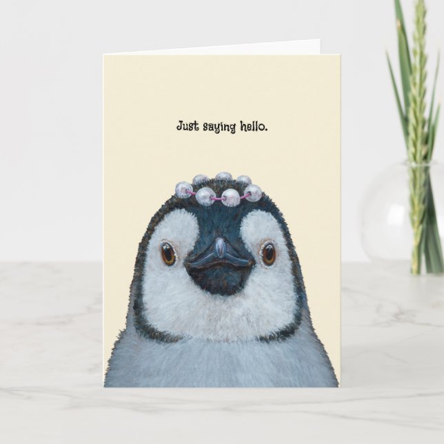 cartão de hello de pinguim (Frente)