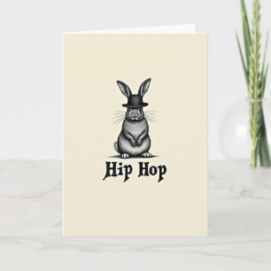 Cartão de Hip Hop com Padrão de Coelho