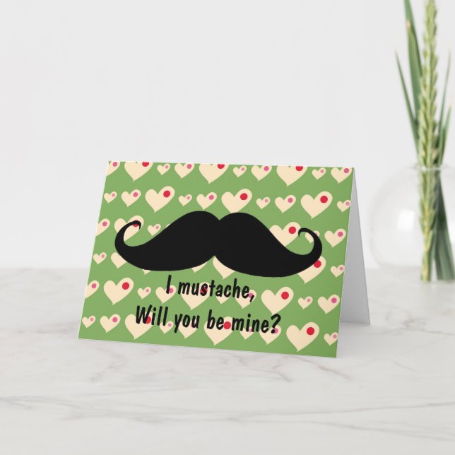 Cartão de hipster de bigode engraçado (Frente)