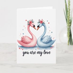 Cartão de História de Amor de Cisnes