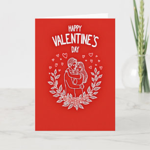 Cartão de História de Amor de Dia dos Namorados