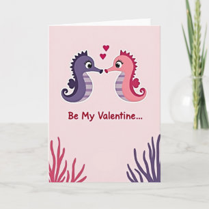 Cartão de História de Amor do Cavalo-Marinho no Di