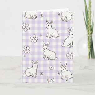 Cartão de História de Primavera Bunny Gingham
