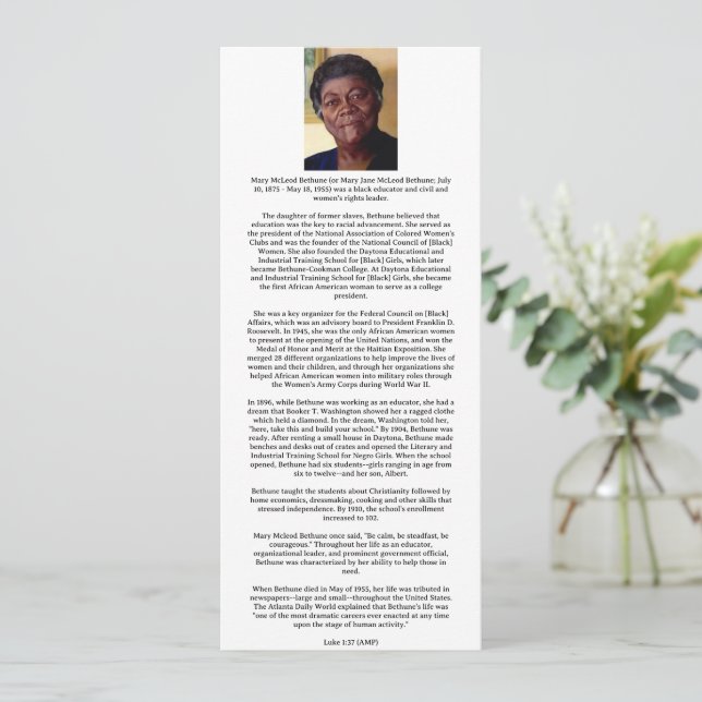 Cartão de História Negro Cristão (Em pé/Frente)