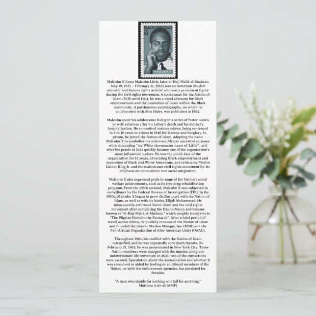 Cartão de História Negro Cristão (Em pé/Frente)