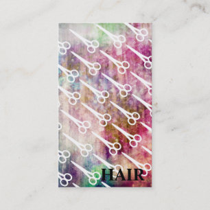 Cartão De Horário a galáxia do grunge scissors o cosmotology do