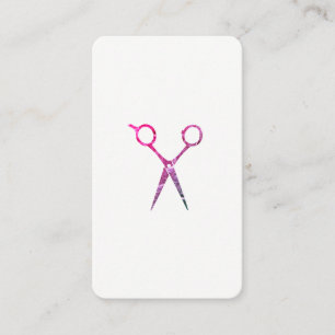 Cartão De Horário A magenta moderna do Grunge Scissors a nomeação