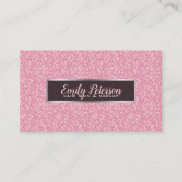 Cartão De Horário Acentos De Brilho Cor-De-Rosa E Prata Preta- Compr