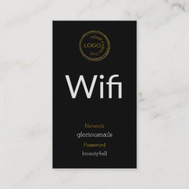 Cartão De Horário Adicione sua rede Wi-Fi e senha de logotipo a pret