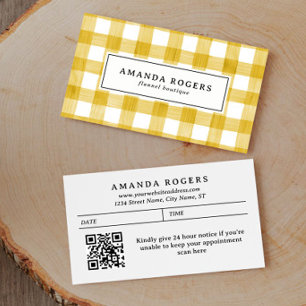 Cartão De Horário Água Amarela Buffalo Xadrez QR CODE moderno