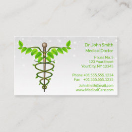 Cartão De Horário Alternativo Médico Caduco Verde Folha Branca