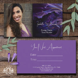 Cartão De Horário Amethista Mística Meditação Celestial Reiki Yoga 