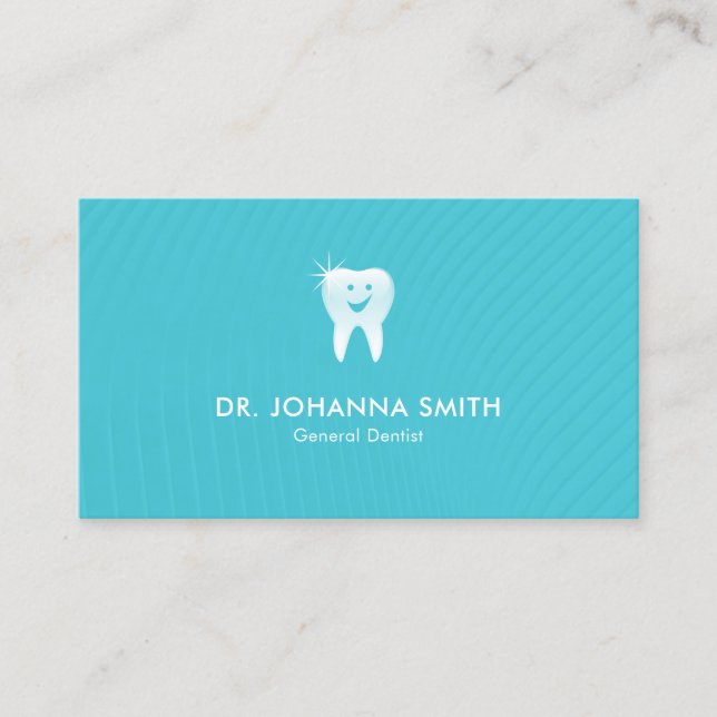 Cartão De Horário Aqua Dentista Sorrindo Dentura Dentária (Frente)