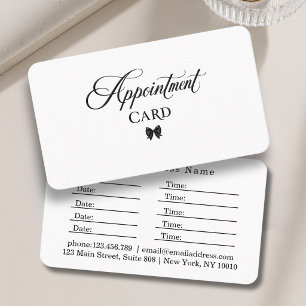Cartão De Horário Arco Elegante Preto Branco Salão