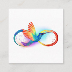 Cartão De Horário Arco-íris Hummingbird com símbolo Infinito