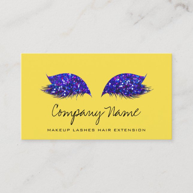 Cartão De Horário Artista de Ativação Lashes Extensão Real Azul Amar (Frente)