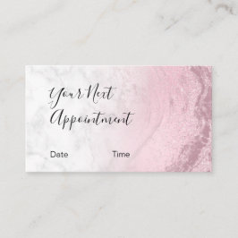 Cartão De Horário Artista de maquiagem de mármore com brilho de ouro