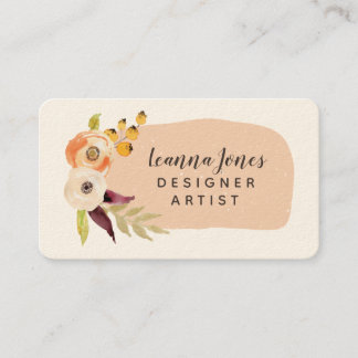 Cartão De Horário Artista do Designer de Tipo Floral de Aquarela de
